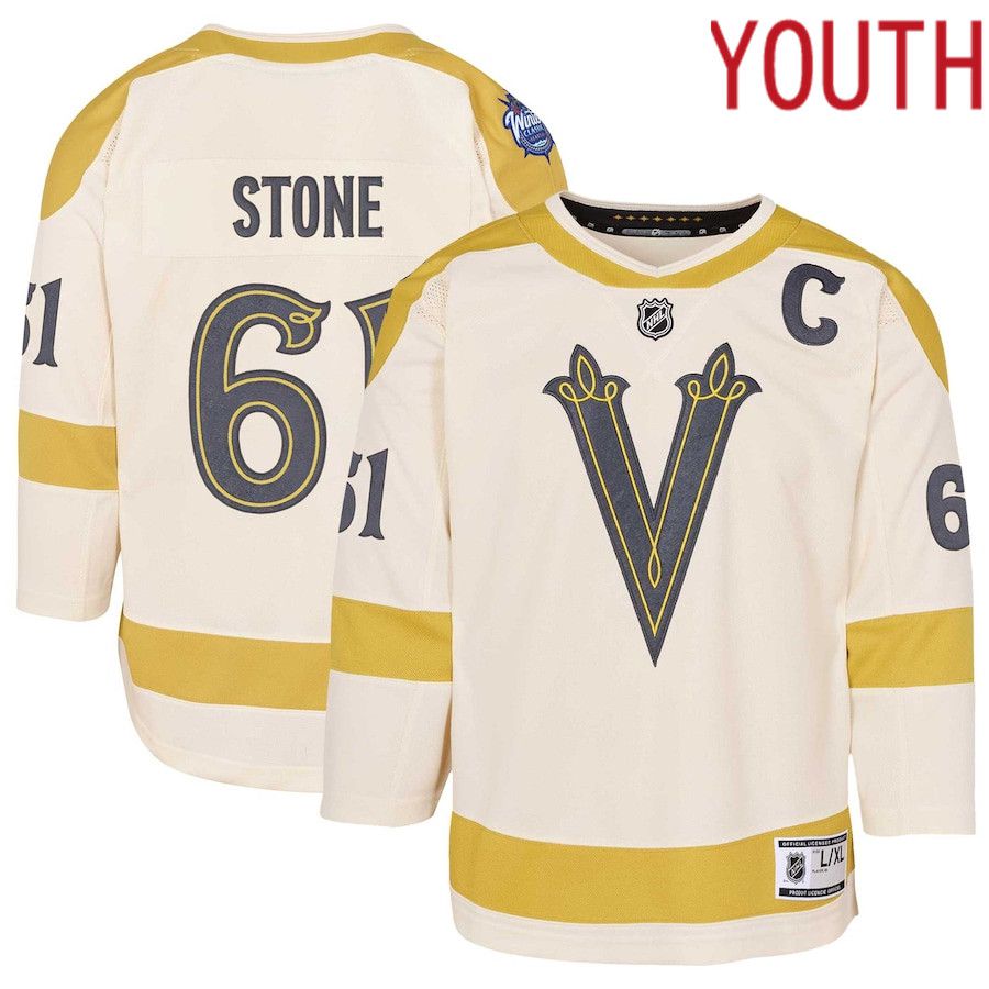 Youth Vegas Golden Knights #61 Mark Stone Cream 2024 NHL Winter Classic Premier Player Jersey